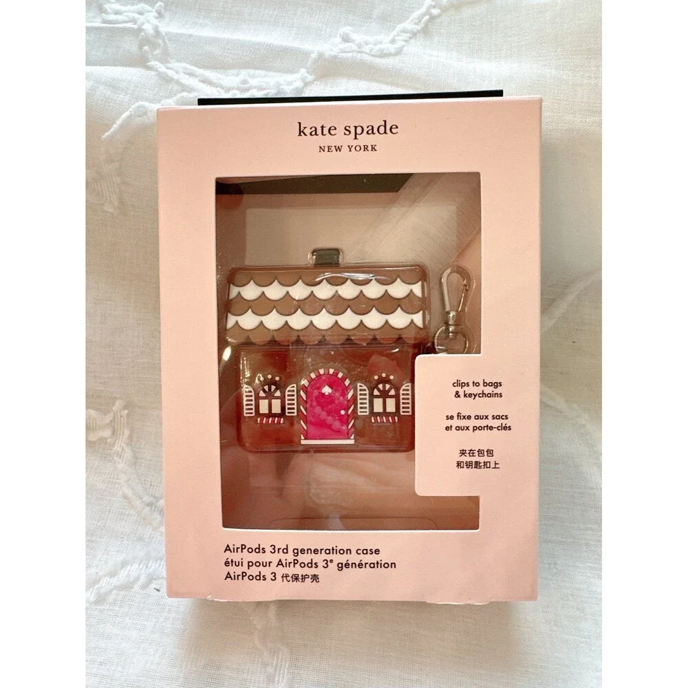 NWB K9401 Kate Spade Gingerbread Airpods 3rd Generation Case Clips Keychain